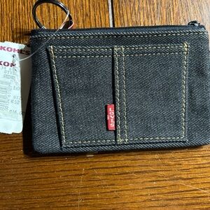 Levi's Denim Wallet with Red Tag Coin Purse with Zipper NWT